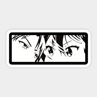 Tomo Aizawa and Junichirou Kubota Eyes from Tomo chan Is a Girl or Tomo-chan wa Onnanoko! Anime (Minimalist Style) Sticker